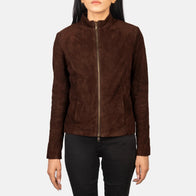 Rumella Mocha Suede Biker Jacket by Dash Racegear - women Jacket view 4