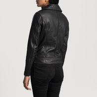 Rumy Black Leather Biker Jacket by Dash Racegear - women Jacket view 5