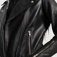 Rumy Black Leather Biker Jacket by Dash Racegear - women Jacket view 6