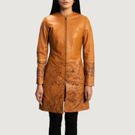 Sandy Tan Dye Leather Coat by Dash Racegear - women Jacket view 1