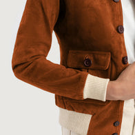 Sasha A1 Brown Suede Bomber Jacket by Dash Racegear - women Jacket view 6