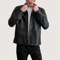 Scout Black Leather Shirt by Dash Racegear - men Jacket view 1