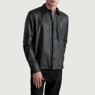 Scout Black Leather Shirt by Dash Racegear - men Jacket view 2