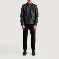 Scout Black Leather Shirt by Dash Racegear - men Jacket view 4