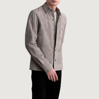 Scout Grey Suede Leather Shirt by Dash Racegear - men Jacket view 2