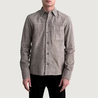 Scout Grey Suede Leather Shirt by Dash Racegear - men Jacket view 3