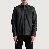Scout Tumbled Black Leather Shirt by Dash Racegear - men Jacket view 3