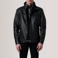 Sean Black Leather Classic Jacket by Dash Racegear - men Jacket view 5