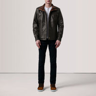 Sean Brown Leather Classic Jacket by Dash Racegear - men Jacket view 2