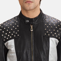 Shapron Studded Leather Biker Jacket by Dash Racegear - men Jacket view 4