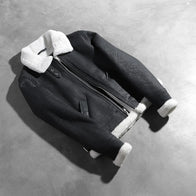 Sherilyn B-3 Black & White Leather Bomber Jacket by Dash Racegear - women Jacket view 7