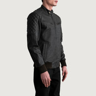 Sven Tumbled Brown Leather Bomber Jacket by Dash Racegear - men Jacket view 2