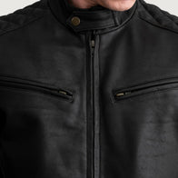 Sven Tumbled Brown Leather Bomber Jacket by Dash Racegear - men Jacket view 5