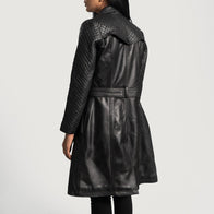 Sweet Susan Black Leather Trench Coat by Dash Racegear - women Jacket view 5