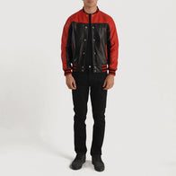 Terrance Black & Red Leather Varsity Jacket by Dash Racegear - men Jacket view 5