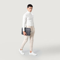 The Baxter Black Leather Laptop Sleeve by Dash Racegear - unisex Leather Bag view 2