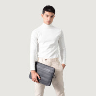 The Baxter Black Leather Laptop Sleeve by Dash Racegear - unisex Leather Bag view 9