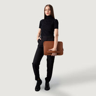 The Baxter Brown Leather Laptop Sleeve by Dash Racegear - unisex Leather Bag view 2