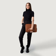 The Baxter Brown Leather Laptop Sleeve by Dash Racegear - unisex Leather Bag view 2