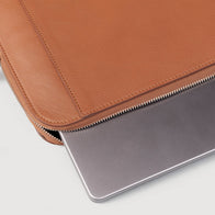 The Baxter Brown Leather Laptop Sleeve by Dash Racegear - unisex Leather Bag view 4