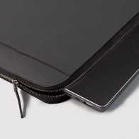 The Baxter Grey Leather Laptop Sleeve by Dash Racegear - unisex Leather Bag view 4
