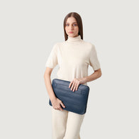 The Baxter Midnight Blue Leather Laptop Sleeve by Dash Racegear - unisex Leather Bag view 9