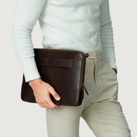 The Baxter Vintage Brown Leather Laptop Sleeve by Dash Racegear - unisex Leather Bag view 5