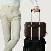 The Baxter Vintage Brown Leather Laptop Sleeve by Dash Racegear - unisex Leather Bag view 8