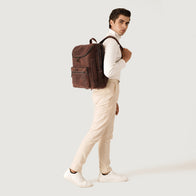 The Bedford Vintage Distressed Brown Leather Backpack by Dash Racegear - women Leather Bag view 9