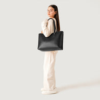 The Bianca Black Leather Tote Bag by Dash Racegear - women Leather Bag view 2