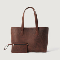 The Bianca Vintage Distressed Brown Leather Tote Bag by Dash Racegear - women Leather Bag view 1