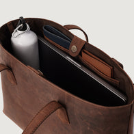The Bianca Vintage Distressed Brown Leather Tote Bag by Dash Racegear - women Leather Bag view 7