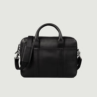 The Captain Black Leather Briefcase by Dash Racegear - men Leather Bag view 1
