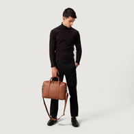 The Captain Brown Leather Briefcase by Dash Racegear - men Leather Bag view 2