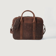 The Captain Vintage Distressed Brown Leather Briefcase by Dash Racegear - men Leather Bag view 1