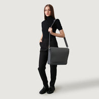 The Carismatico Grey Leather Messenger Bag by Dash Racegear - men Leather Bag view 9