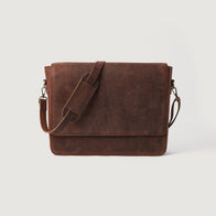 The Carismatico Vintage Distressed Brown Leather Messenger Bag by Dash Racegear - men Leather Bag view 1