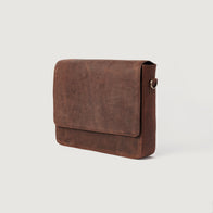 The Carismatico Vintage Distressed Brown Leather Messenger Bag by Dash Racegear - men Leather Bag view 3