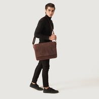 The Carismatico Vintage Distressed Brown Leather Messenger Bag by Dash Racegear - men Leather Bag view 8