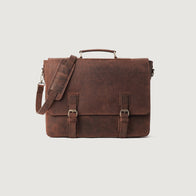 The Cristoph Vintage Distressed Brown Leather Messenger Bag by Dash Racegear - men Leather Bag view 1