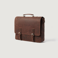 The Cristoph Vintage Distressed Brown Leather Messenger Bag by Dash Racegear - men Leather Bag view 3