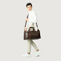 The Dale Vintage Brown Leather Duffle Bag by Dash Racegear - unisex Leather Bag view 2
