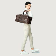 The Dale Vintage Brown Leather Duffle Bag by Dash Racegear - unisex Leather Bag view 6