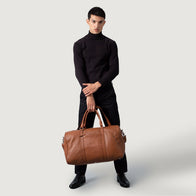 The Darrio Brown Leather Duffle Bag by Dash Racegear - unisex Leather Bag view 2