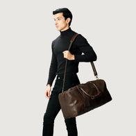 The Darrio Vintage Brown Leather Duffle Bag by Dash Racegear - unisex Leather Bag view 5
