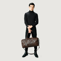 The Darrio Vintage Brown Leather Duffle Bag by Dash Racegear - unisex Leather Bag view 9