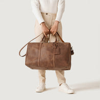 The Darrio Vintage Tan Brown Leather Duffle Bag by Dash Racegear - women Leather Bag view 10