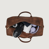 The Darrio Vintage Tan Brown Leather Duffle Bag by Dash Racegear - women Leather Bag view 6