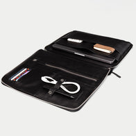 The Eclectic Black Leather Folio Organizer by Dash Racegear - unisex Leather Bag view 4