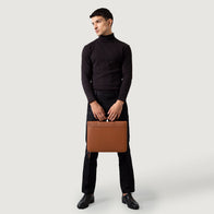 The Eclectic Brown Leather Folio Organizer by Dash Racegear - unisex Leather Bag view 2